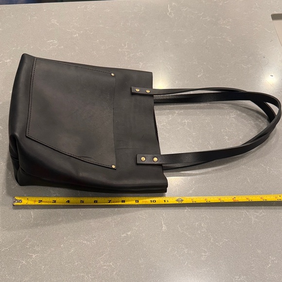 Portland Leather Black Tote Bag - Picture 6 of 10